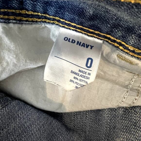 Y2k Old Navy Distressed Denim Micro Mini Skirt Size 0 - Picture 6 of 7